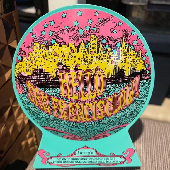 BENEFIT Hello San FrancisGlow! Glowin' Downtown Highlight Kit Reusable Tin NEW - Picture 3 of 4
